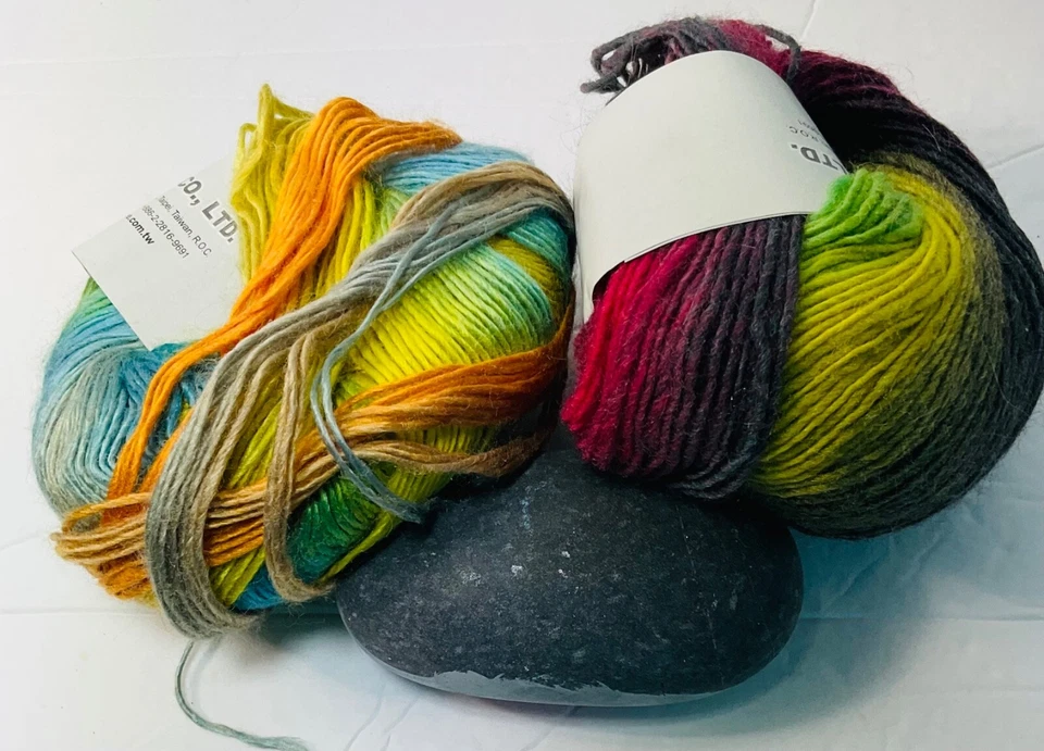 Lote de 2 hilados Good Shine abigarrados de una sola capa gruesos y delgados nuevos Foto 4 de 4