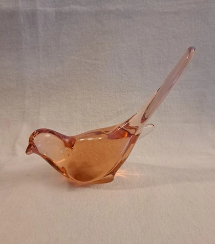 Vintage Fenton Cranberry Pink Red Bird of Happiness Glass Figurine