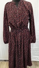 Uniqlo Women's Black Floral Long Sleeve Dress Size S