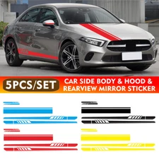 Car Side Body Decal Sticker Decor Trim Long Stripe Graphics DIY 5PCS Vinyl