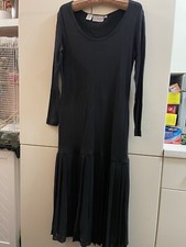 Vintage Ann Tjian for Kenar Black evening Dress Sz Small long sleeves