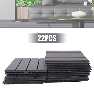 22 PCS Interlocking Bodenbelag Deck Fliesen Garten Decking Déco 30x30cm 