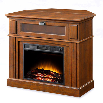 Corner Fireplace Tv Stand Realistic Flame Electric Heater Mantel