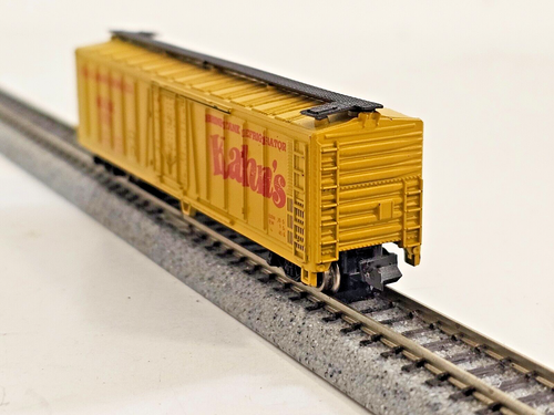 VINTAGE N SCALE AHM YELLOW KAHNS BOXCAR EKSX 3792 AUSTRIA - Picture 6 of 8