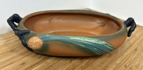 Roseville Reproduction Pottery Pinecone Planter Center Piece Bowl