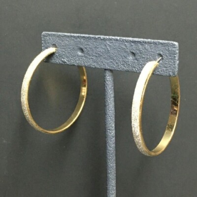 Hoop Pierced Earrings Shimmer Sparkle Gold Hoops Classic Retro Soft Girl Cottage