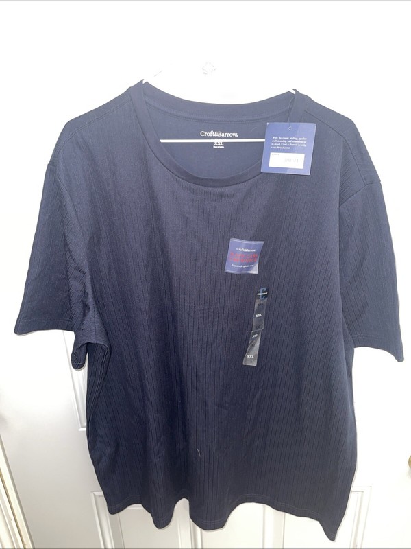 Mens NWT Croft & Barrow Easy Care Short Sleeve Blue  Crew T