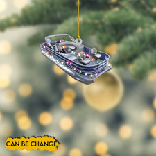 Personalized Pontoon Yacht Christmas Ornament Cruising Cruise Boat Xmas Ornament