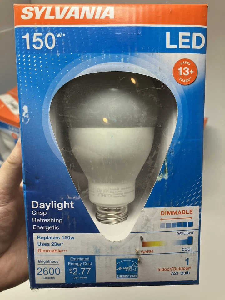 Lot 12 New Sylvania 150W* (23W) Daylight A21 LED Bulbs LED23A21DIM0850URP - Image 2 of 4