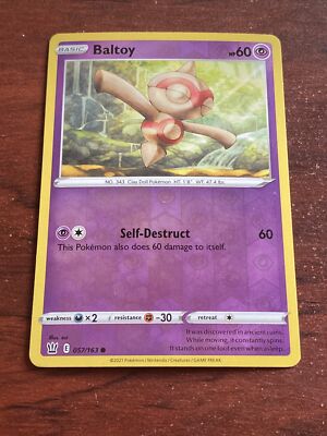 Baltoy 057/163 Reverse Holo Pokemon Card Battle Styles Pokémon TCG Pack B7518