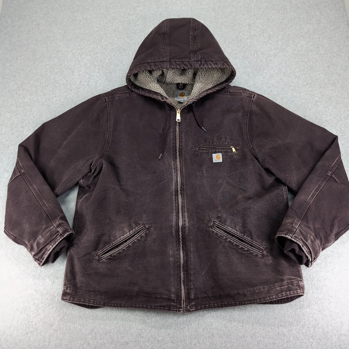 Carhartt Jacket Womens XXL 2XL Plum Sherpa Lined Hooded Carhartt Jacket Womens XXL 2XL Plum Sherpa Lined Hooded