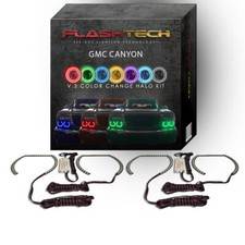 RGB Multi Color Changing LED Halo Ring kit for 2004-2012 GMC Canyon Headlights