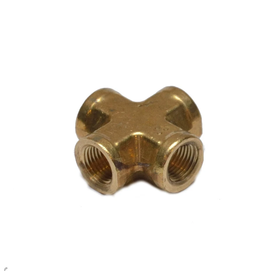 Cross Brass Fitting 1/8 Npt Female Pipe 4 Way Vacuum Fuel Air Water Oil 102-A - Image 2 of 4