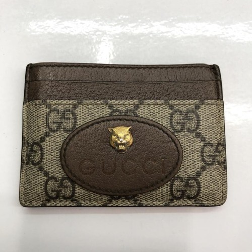 Gucci 597557 Card Case Neo Vintage Tiger GG Supreme Used From Japan