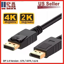 Displayport to Display Port Cable DP Male to Male Cord 4K HD w/ Latches 6ft/10ft