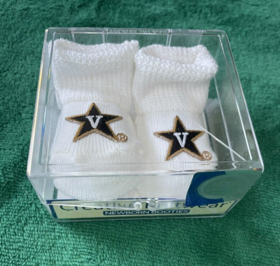 Vanderbilt University Baby Newborn Booties White NIB Creative Knitwear