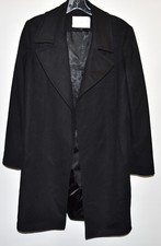 Fleurette Notch Collar Lightweight 100% Cashmere Wrap Coat Black Size 10 $1495