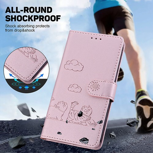 Leather Cat Wallet Phone Case For Xiaomi Redmi K70E K60 K50 K40 14C A4 10C 9T 9A - Picture 2 of 13