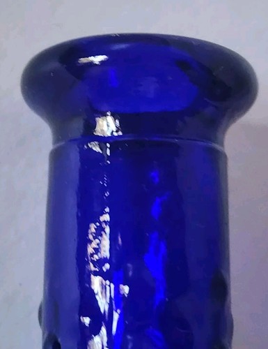 Cobalt Blue Bubbles Genie Bottle NO Stopper 34cm H Exc cond. - Picture 8 of 17