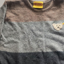 Steiff Baby Pullover Strick grau braun Bären...