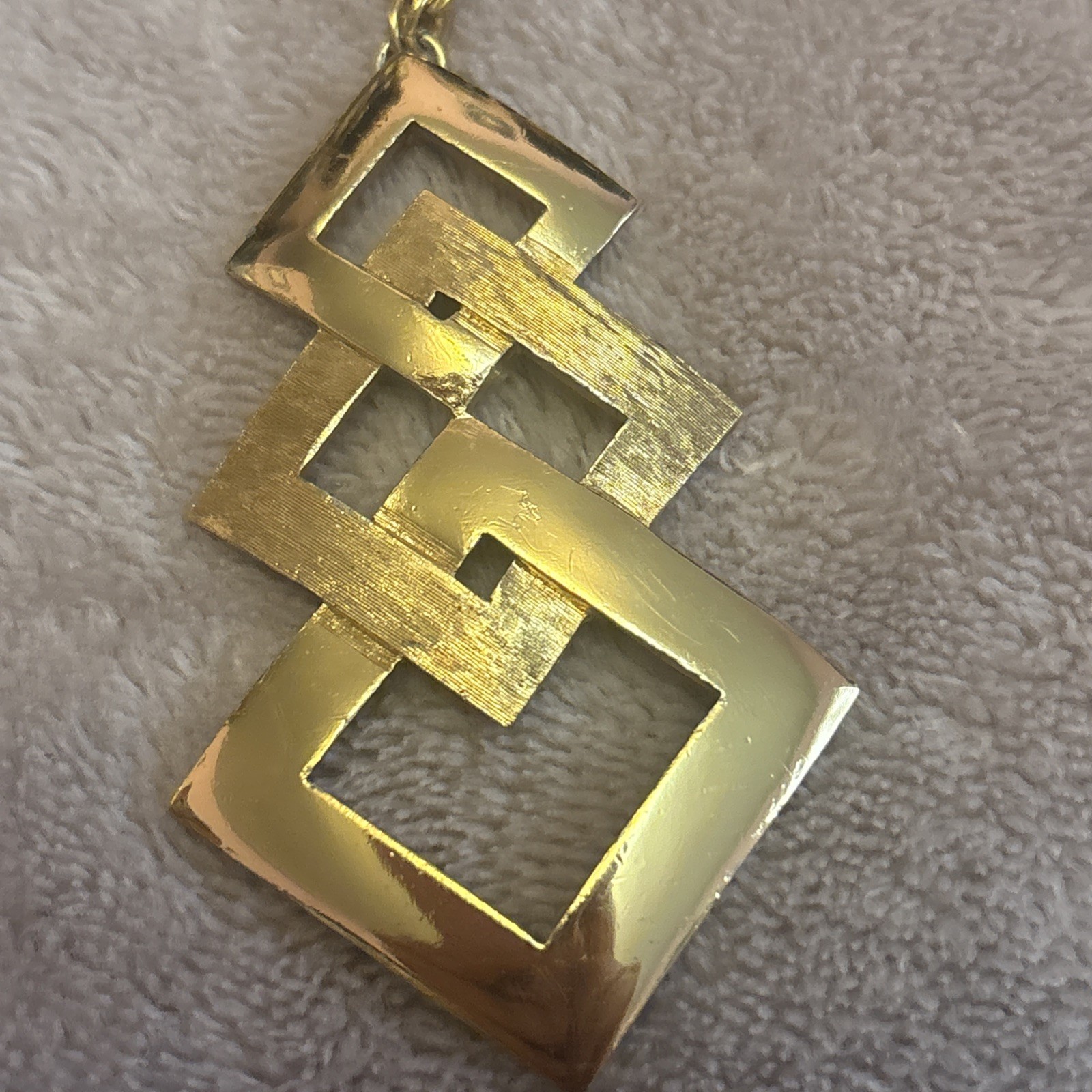 Monet Triple Interlocking Square Pendant Necklace… - image 9