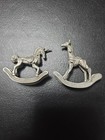 2 Vintage Rocking Pewter Spoontiques 1982 Giraffe And Unicorn — photo 1