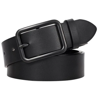 Ceinture Femme en Cuir Classique Ceinture Élégante avec Boucle Carrée - Photo 1/4