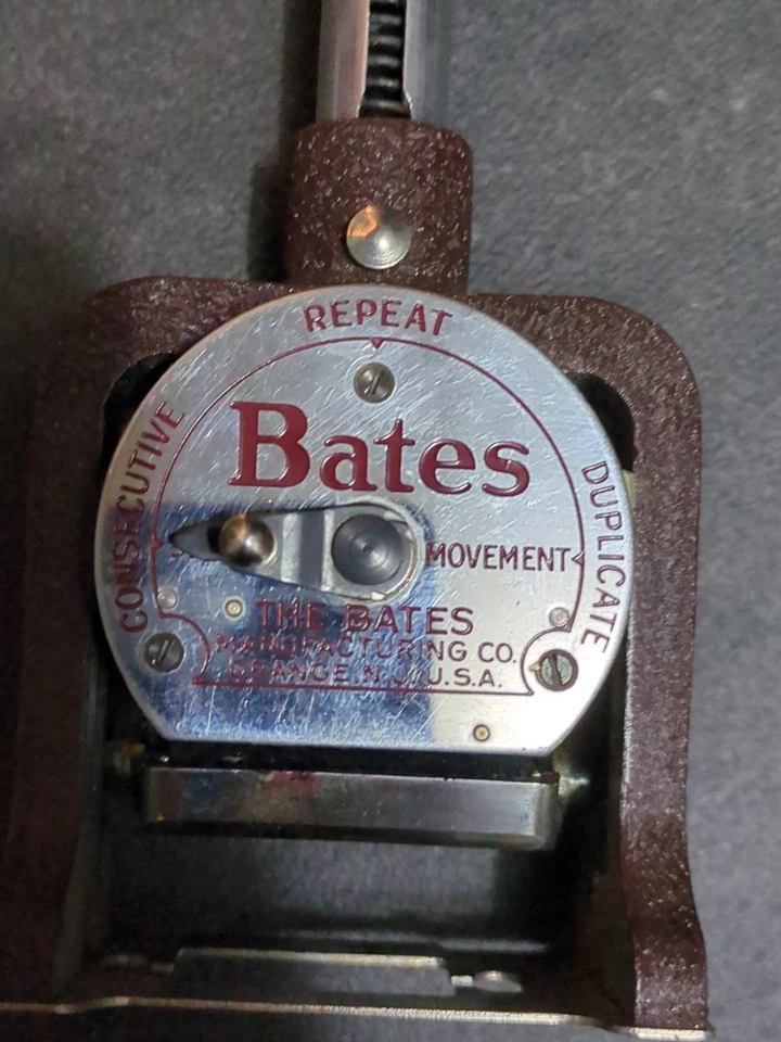 Bates Mfg Co Numbering Machine Stamp 7 Wheels Style E Vintage - Image 4 of 4