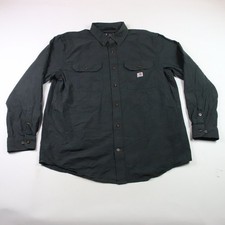 Carhartt Chambray Shirt Mens Sz L Black Loose Fit Midweight L/S 104368 BKC