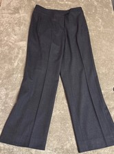 Escada Pants Trousers Gray Wool Blend High Waist Zip Pleat Women  s 36 US 6