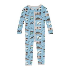 Kickee Pants "Seaside the way" bamboo zipper convertible coverall, 9-12 mos, NWT