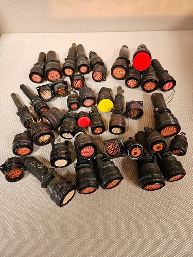 40 pcs Military Circular Connectors, various manufacturers, used