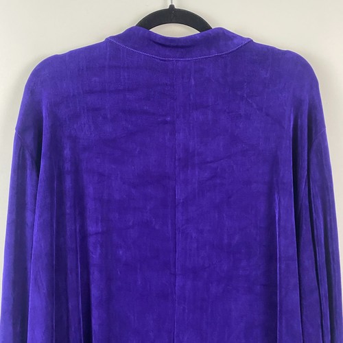 Citiknits Cardigan Womens Size 3X Open Front Long Sleeve Purple Slinky Knit - Picture 7 of 10