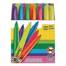 Sharpie Pocket Highlighters, Assorted Ink & Barrel Colors, Chisel Tip, 36/Pack