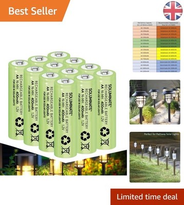 Wiederaufladbare Solarleuchte Batterien 400mAh 12er Pack - Nachhaltige Stromquelle