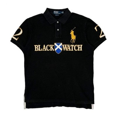 Black Watch Big Pony Polo By Ralph Lauren Polo Shirt - Large Black