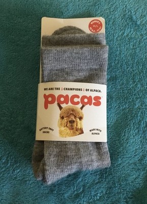 Pacas: Women s Gray Crew socks Sz: M/L (8.5-11.5) 
