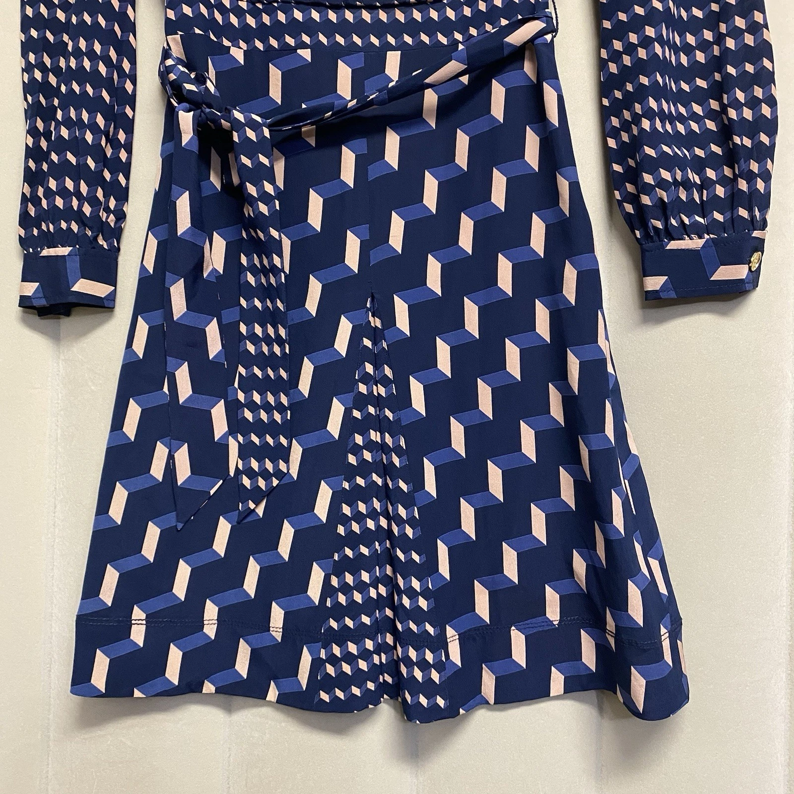 Abito donna Judi Tory Burch taglia 2 100% seta con cintura designer lusso femminile