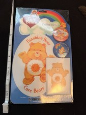 Care Bears Funshine Bear Collector  s Set 2003 C D Vision Buttons Stickers Sealed