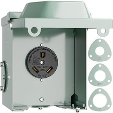 30 Amp Lockable RV Power Outlet Box NEMA TT-30R Receptacle 125 Volt Locking RV