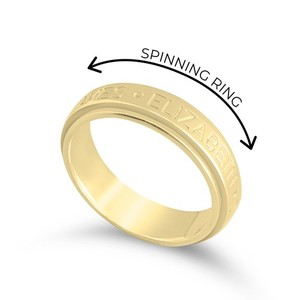 Authentic Engraved Names Spinning Fidget Ring personalized custom handmade