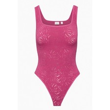 Babaton Aritzia Shapelace Tank Bodysuit Bold Fuchsia Pink Lace Square Neck M