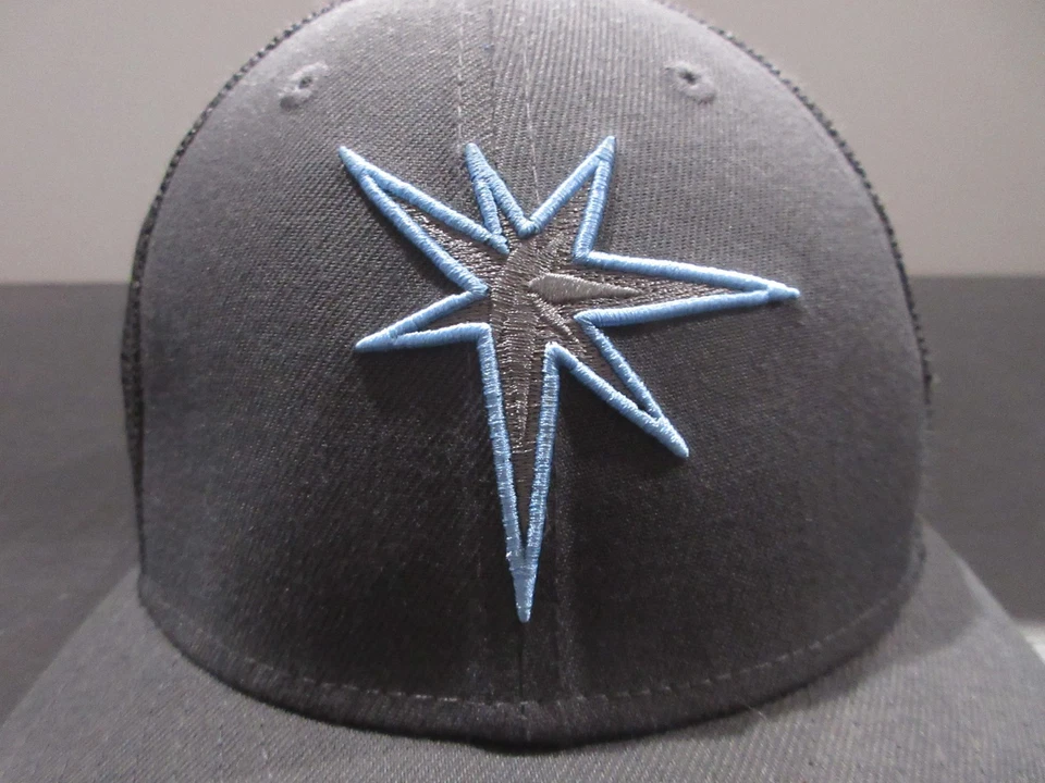 Tampa Bay Rays Hat Cap Fitted Mens 7 1/4 Gray Baseball Alternate Logo Trucker - Image 2 of 4