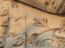 jinchan Linen Curtains 50x9" Inch long 2 panels, 1 pair beige/brown floral