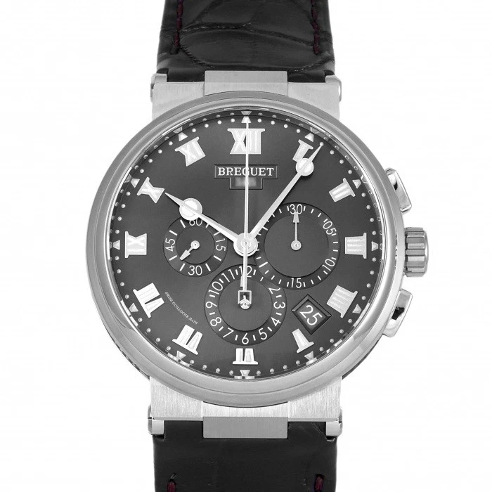 Breguet — Breguet Marine 5527TI / G2 / 9WV Titanium Leather 42.0mm Gray Dial #YKW225