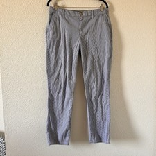 Tommy Hilfiger Women s Pin Striped Pants Sz 8 Blue White Preppy Coastal Nautical