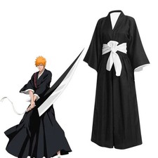 Anime Bleach Kurosaki Ichigo Die pa Uniform Cosplay Costume Kimono Top Pants Set