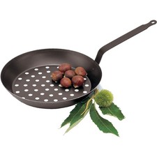 PADERNO BLUE STEEL CHESTNUT ROASTING PAN, 11" DIAM. A4172128