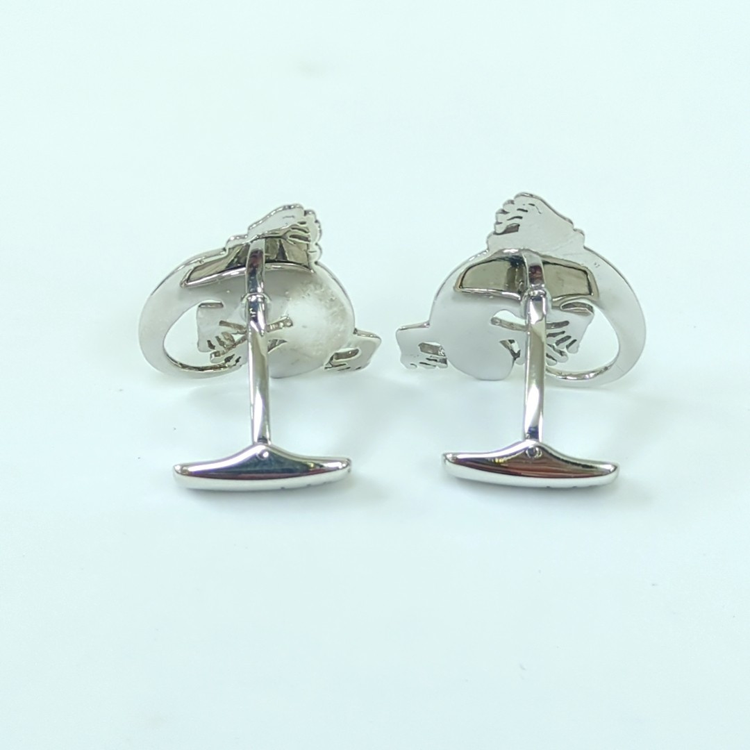 dunhill Cufflinks Lizard Silver 925 Men's W/Box Used from dunhill Cufflinks Lizard Silver 925 Men's W/Box Used from