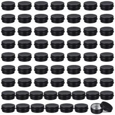 64 Pack 0.5oz Lip Balm Tins Aluminum Containers Cosmetic Storage Jars Camping